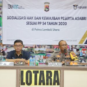 Polres Lombok Utara Terima Sosialisasi Hak dan Kewajiban Anggota Dari Asabri