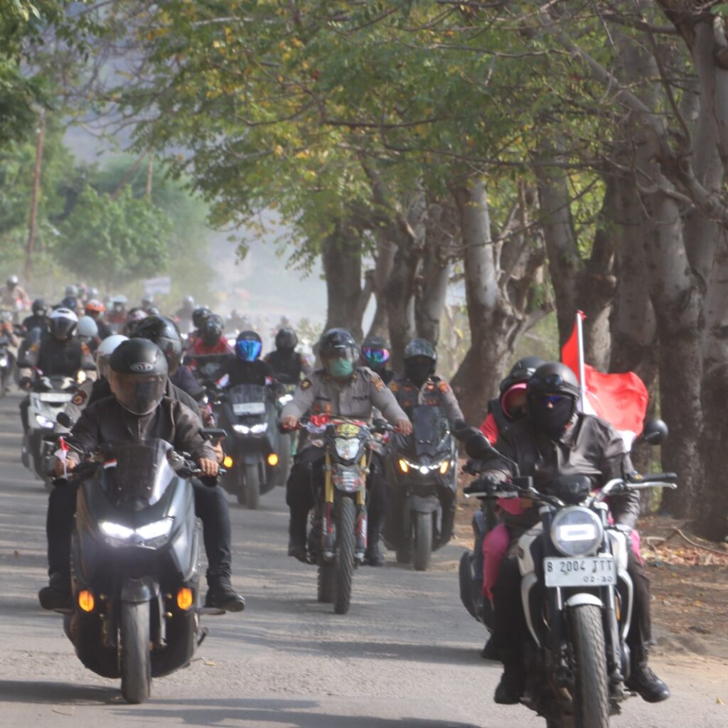 Polres Bima Kota Gelar Touring Merah Putih Sambut HUT ke-80 RI, Wujudkan Semangat Nasionalisme di Tanah Mbojo