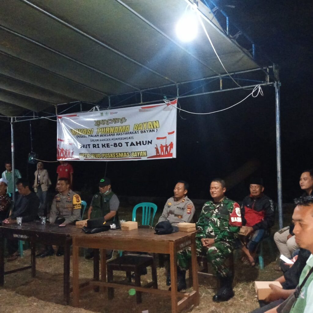 Kapolsek Bayan Hadiri Launching Inovasi “Purnama Bayan” oleh Puskesmas Bayan