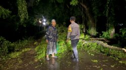 Bhabinkamtibmas Desa Pasir Putih Cek Rumah Warga Terdampak Pohon Tumbang Akibat Cuaca Ekstrem